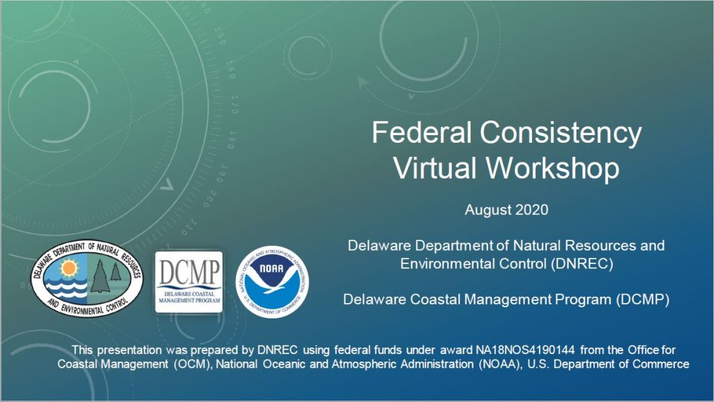 Virtual Workshop -- Federal Consistency
