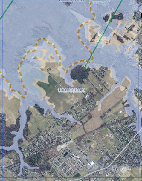 Example map image from the Delaware Flood Planning Tool