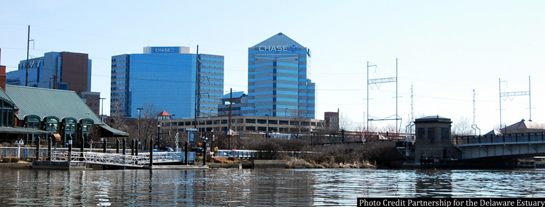 View of the city of Wilmington, Delaware, across the Christina River.