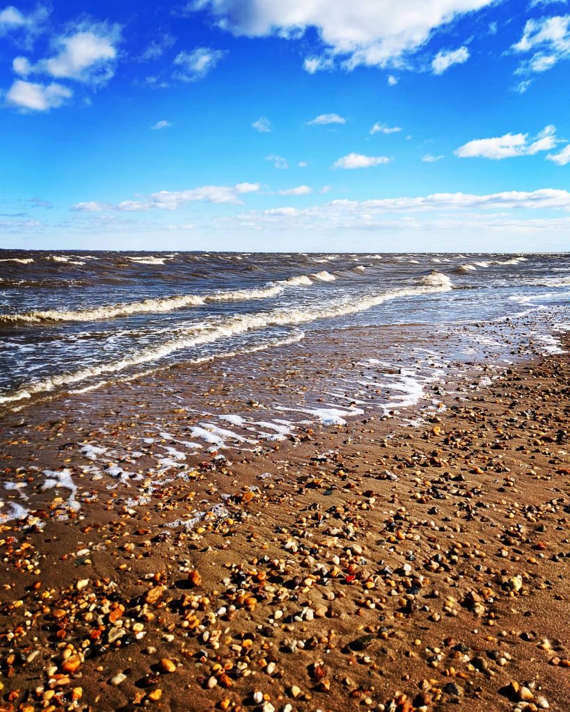 Photo of Delaware Bay water lapping at a beach