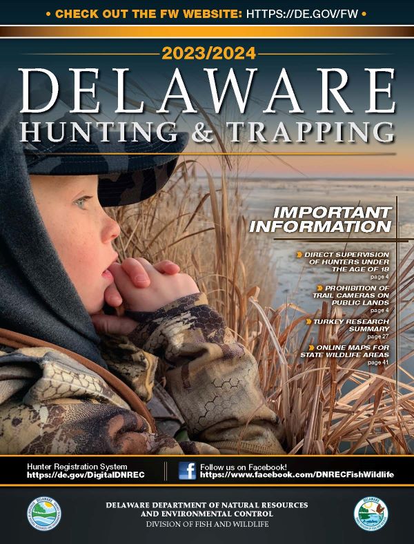 Cover of the 2023/2024 Delaware Hunting and Trapping guide.