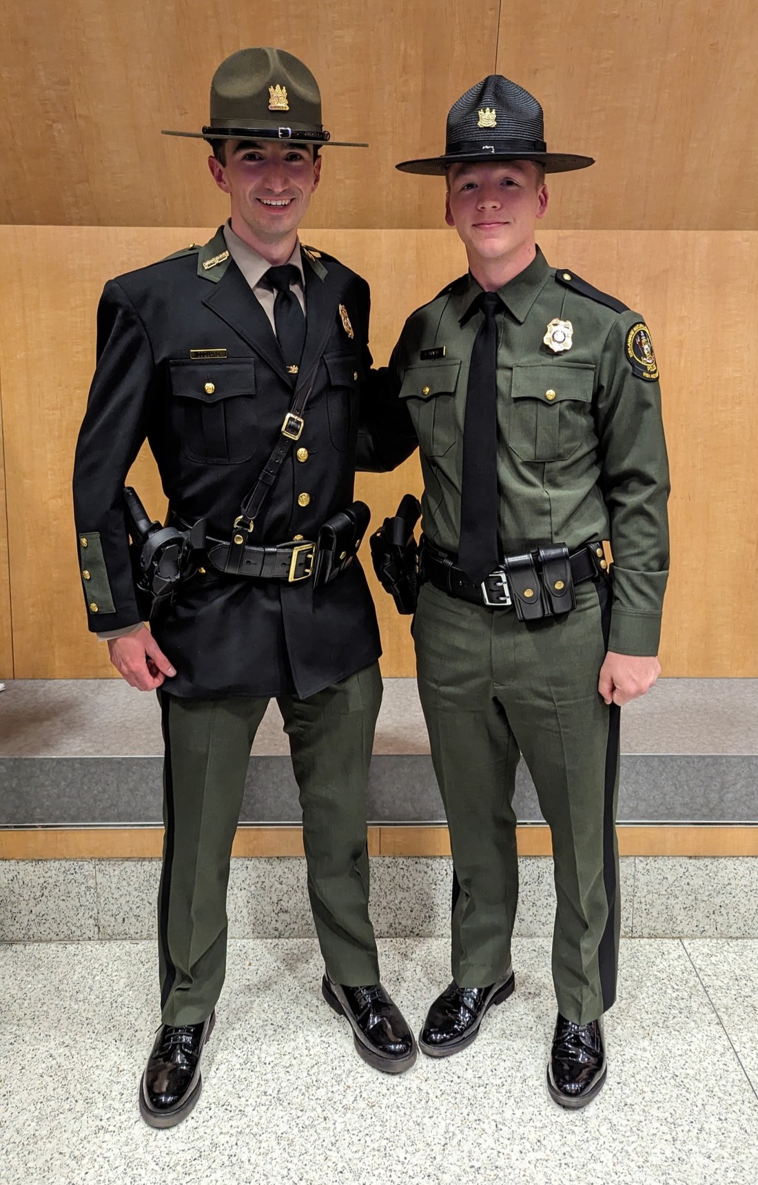Two newly sworn-in members of the Delaware Natural Resources Police.