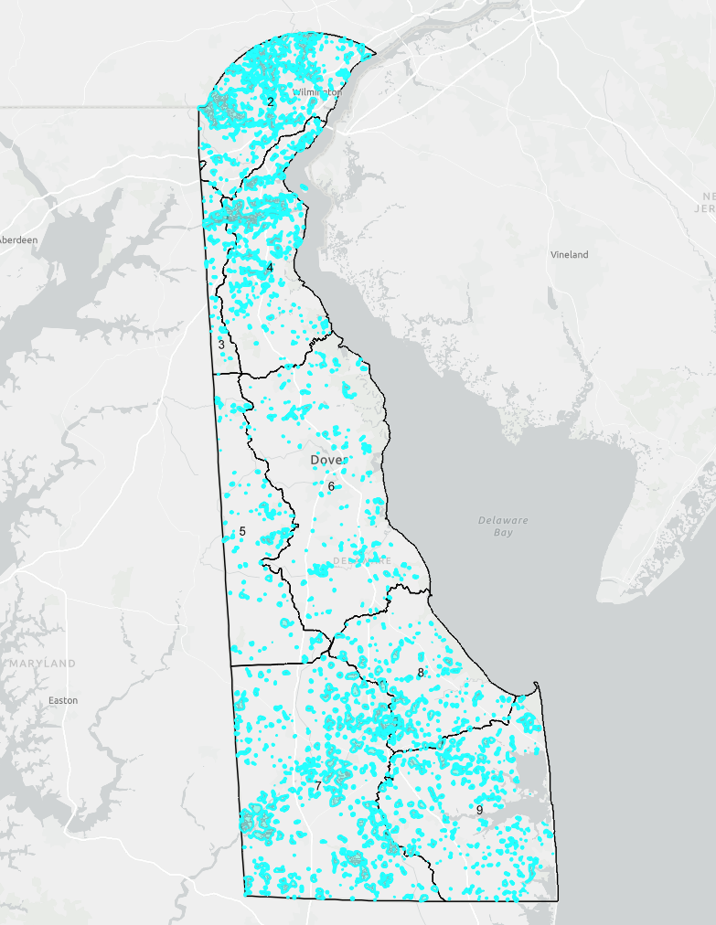 Screenshot of a map in an online mapping application