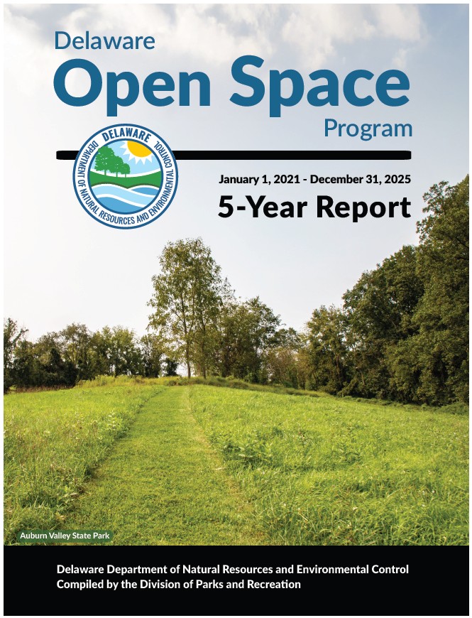 Cover of the Delaware Open Space Program 5-year report for 2021 through 2025.