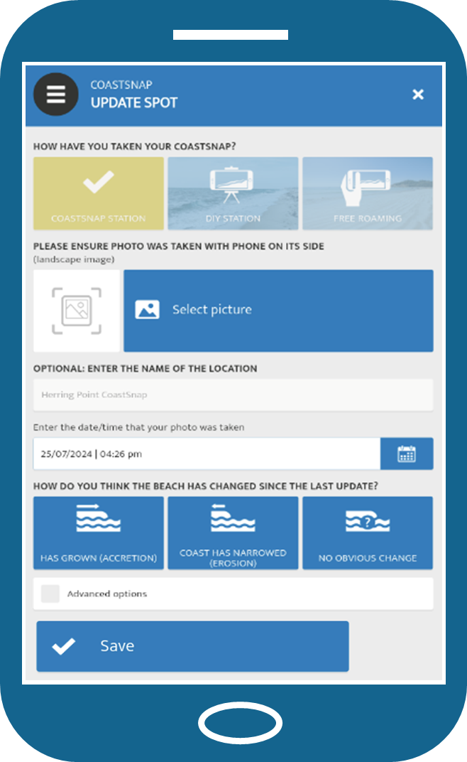 A graphic representing a screen in a smartphone app.